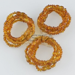 Amber teething bracelets Polished cognac Amber teething bracelets Polished cognac